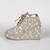 Gold synthetic embroidered casual shoes
