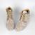 Gold synthetic embroidered casual shoes