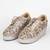 Gold synthetic embroidered casual shoes