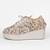 Gold synthetic embroidered casual shoes