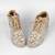 Gold synthetic embroidered casual shoes