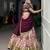 Women's Tussar Silk Floral Kalamkari Printed Lehenga Choli with Embroidered Border Dupatta