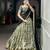 Women's Tussar Silk Floral Kalamkari Printed Lehenga Choli with Embroidered Border Dupatta