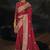 red viscose saree with jari sequence and cut dana heavy hand work