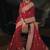 red viscose saree with jari sequence and cut dana heavy hand work
