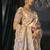 cream madhurai silk blend saree with jari thread sequence cut dana and moti heavy hand work