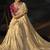 cream kanjivaram jacquard saree with jari sequence moti and cut dana heavy hand work