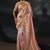 peach madhurai silk blend saree with jari thread cut dana and jardoshi heavy hand work
