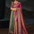 rani kanchipuram silk blend saree with jari thread moti cut dana heavy hand work and 1 extra dupatta
