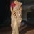 chiku kanjivaram saree with jari thread moti and cut dana heavy hand work