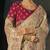 chiku kanjivaram saree with jari thread moti and cut dana heavy hand work