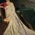 cream kanjivaram saree with jari thread moti cut dana and moti heavy hand work
