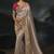 chiku tanchoi silk blend saree with jari thread moti and cut dana heavy hand work