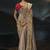 chiku tanchoi silk blend saree with jari thread moti and cut dana heavy hand work