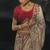 chiku tanchoi silk blend saree with jari thread moti and cut dana heavy hand work