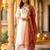 White embroidered silk blend kurta trouser dupatta set