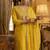 Yellow embroidered silk blend kurta trouser dupatta set