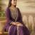 Purple embroidered liva kurta trouser dupatta set