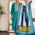 Green embroidered silk blend kurta trouser dupatta set