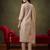 Off white embroidered silk blend kurta trouser dupatta set