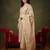 Off white embroidered silk blend kurta trouser dupatta set