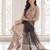 Off white embroidered silk blend kurta trouser dupatta set