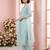 Blue embroidered silk blend kurta trouser dupatta set