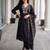 Black embroidered silk blend kurta trouser dupatta set