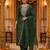 Green embroidered silk blend kurta trouser dupatta set