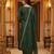 Green embroidered silk blend kurta trouser dupatta set