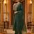 Green embroidered silk blend kurta trouser dupatta set