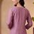 Lavender embroidered silk blend kurta trouser dupatta set