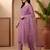 Lavender embroidered silk blend kurta trouser dupatta set