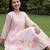 Pink embroidered pure cotton kurta trouser dupatta set