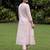 Pink embroidered pure cotton kurta trouser dupatta set
