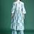 Blue printed pure cotton kurta trouser dupatta set
