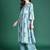 Blue printed pure cotton kurta trouser dupatta set