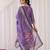 Lavender printed silk blend kurta trouser dupatta set