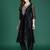 Black embroidered net kurta trouser dupatta set