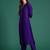 Purple embroidered silk blend kurta trouser dupatta set