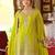 Green embroidered chinon kurta trouser dupatta set