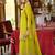 Green embroidered chinon kurta trouser dupatta set