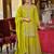 Green embroidered chinon kurta trouser dupatta set