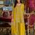 Yellow embroidered chinon kurta trouser dupatta set