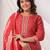 Maroon printed pure cotton kurta trouser dupatta set