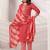 Maroon printed pure cotton kurta trouser dupatta set