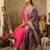 Pink embroidered silk blend kurta trouser dupatta set