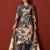 Blue printed silk blend kurta trouser dupatta set