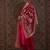 Pink embroidered silk blend kurta trouser dupatta set