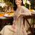 Off white embroidered liva kurta trouser dupatta set